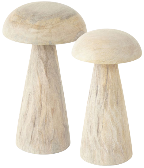 Handmade Wood Mushrooms Tabletop Decor Collection