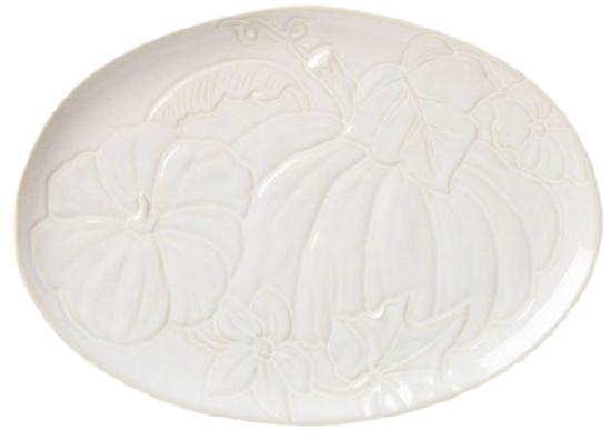 Stoneware Pumpkin Oval Serving Platter