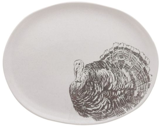 Bee & Willow™ 20-Inch Turkey Motif Serving Platter in White