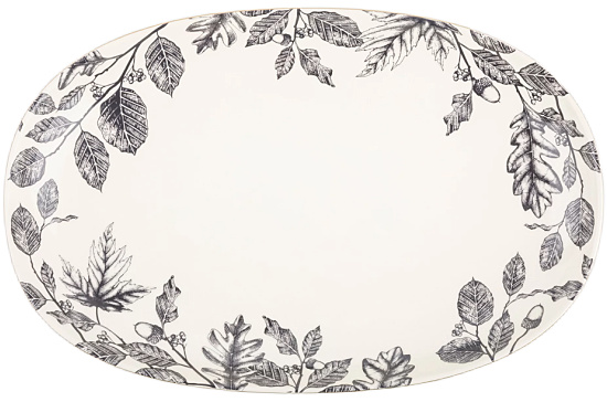 Thyme & Table Stoneware Oval Serving Platter, Harvest (1)