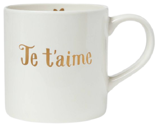 stoneware Je T'aime' mug