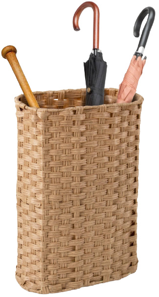 Wicker Narrow Umbrella Stand Freestandling Tall Basket 