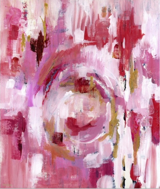 Abstract Dream Pink Gold II by Pamela J. Wingard Canvas Wall Art