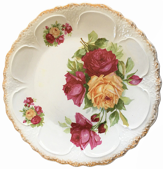 Large Vintage Rose Platter