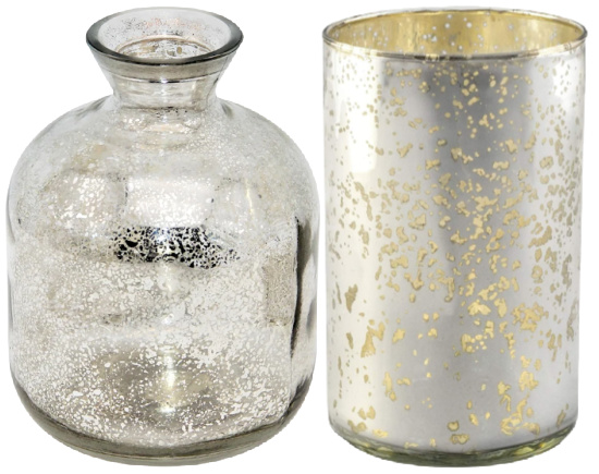 Silver Mercury Glass Vase