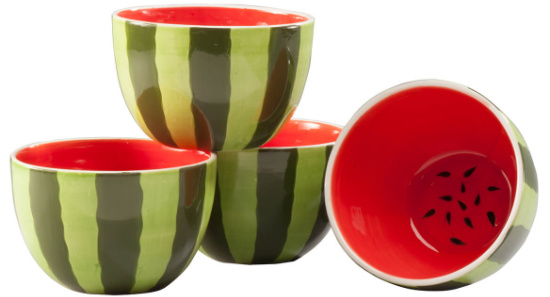 William Roberts Ceramic Watermelon Bowls Set of 4