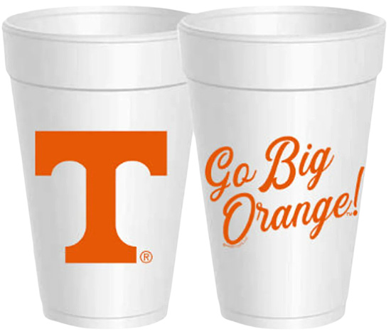 Tennessee Vols Go Big Orange Styrofoam Cups