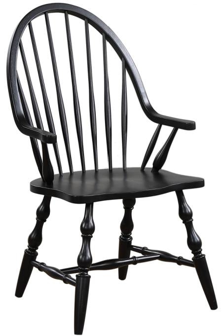 Country Grove Solid Wood Windsor Back Arm Chair