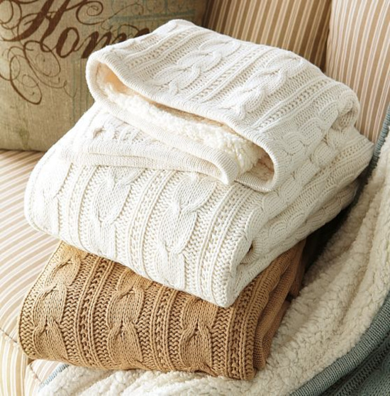 cable-knit-throws-white-beige
