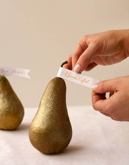 DIY Thanksgiving Pear Place Cards