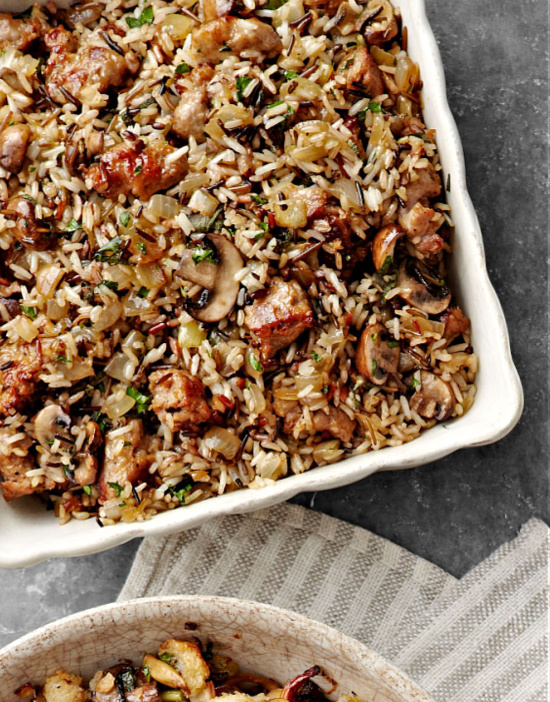 Wild Rice and Basmati Dressing with Sausage and Sage
