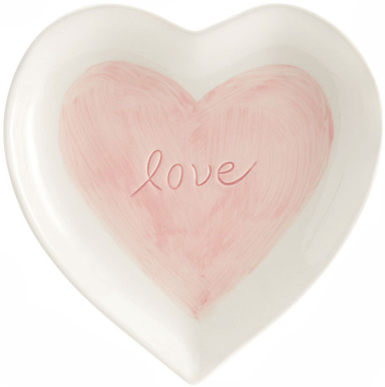 Watercolor Heart Shaped Stoneware Plate