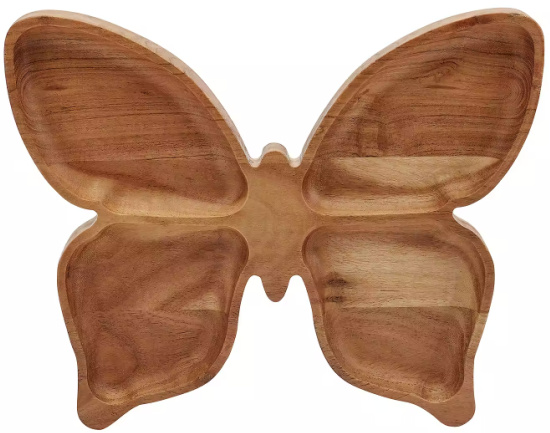 Dolly Parton Acacia Wood Butterfly Serving Tray