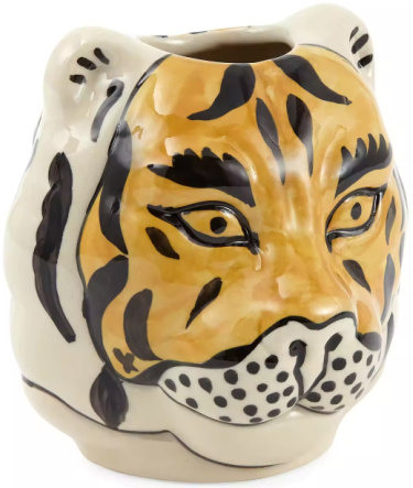 Distant Lands Handpainted Tiger Accent Vase