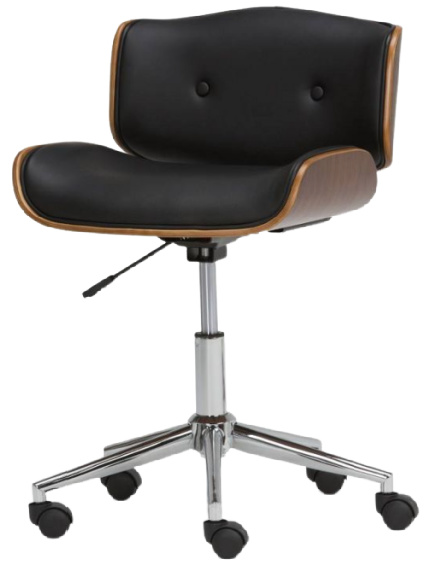 Perry Bentwood Office Chair Black Natural
