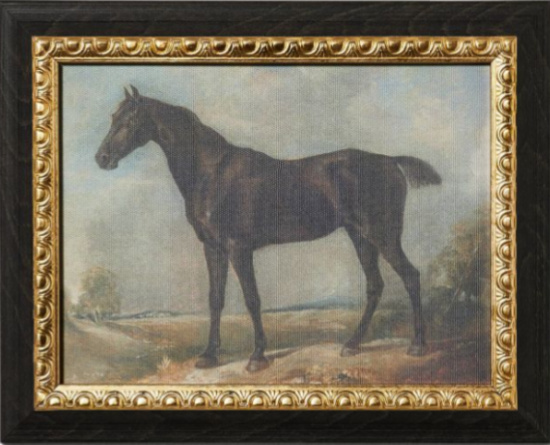 Stallion on Canvas Board with Ant Frame GoldLight Brown - Threshold™ designed with Studio McGee