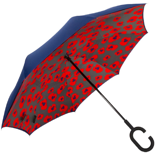 ShedRain UnbelievaBrella Reverse Umbrella with Patterned Lining