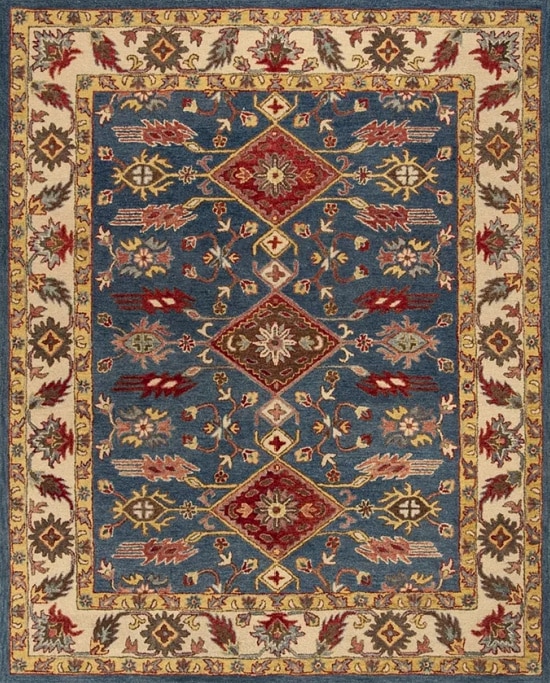 Antiquity At506 Blue and Red 6' x 9' Area Rug